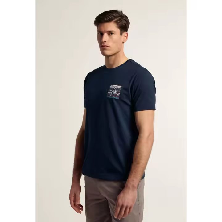 VALECUATRO Camiseta étnica Azul Marino Hombre - 1