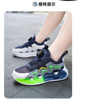 Zapatillas De Verano Para Niños Y Niñas Con Hebilla Rotativa Y Luz Propia Zapatos De Caminar Transpirables Talla True Fit Material Superior De Malla - details 6