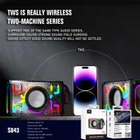 Altavoz S843 Transparente 15W Potente - Wireless Speaker con Bluetooth 5.3, Iluminación RGB LED, Función TWS, Radio FM Integrada, Batería Duradera 2400mAh, Reproducción Extendida, Carga Tipo C, Alcance 15M - details 2
