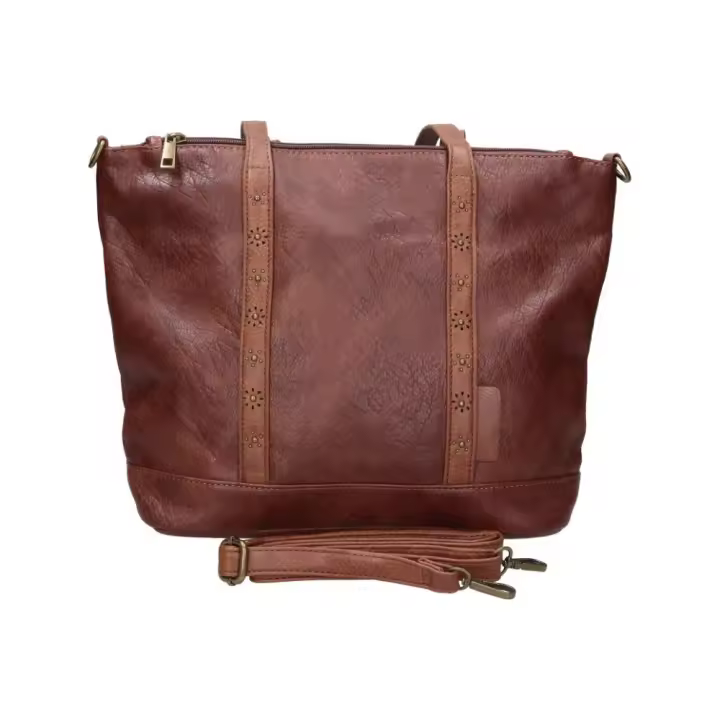 SARA BAGS | Bolso con Asas Sara Bags para Mujer – Bolso Grande en Color Marrón – Bolso con Cremallera y Bandolera – Varios Compartimentos – Espacioso y Versátil – Modelo SDNST240743 - 1