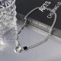 Collar De Pareja Estilo Frío Con Circonia Irregular En Forma De Círculo Joyería De Fiesta De Alta Gama Para Hombres Y Mujeres - details 5