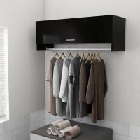 vidaXL Armario de madera contrachapada 100x32,5x35 cm en color Blanco brillante/Marrón roble/Madera antigua y más | almacenamiento funcional diseño moderno para baño dormitorio sala - details 5
