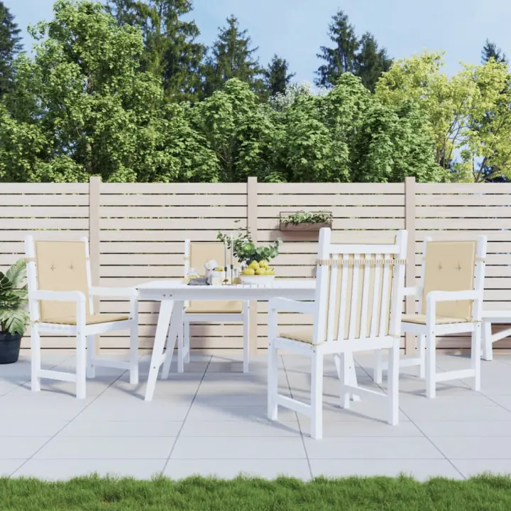 vidaXL Cojín de silla de jardín respaldo bajo 4 uds tela Oxford beige - 1