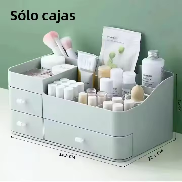 Caja De Guardado Para Maquillaje Y Cuidado De La Piel Organizador De Mesada Para Estudiantes Y Hogar Tamaño 34.8x22.5x15.2cm Plástico Moderno Y Sencillo - 1
