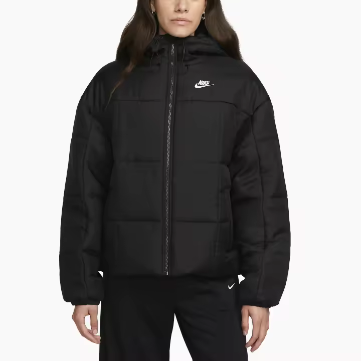 NIKE W' SPORTSWEAR CLASSIC PUFFER HOODED BLACK - FB7672 - 1