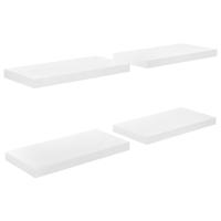 vidaXL Estantes flotantes de pared 4 uds MDF 50x23x3,8 cm Blanco brillante, negro brillante, gris brillante Mueble Almacenaje Estantería para Oficina, Estudio, Dormitorio Estantería/Librería/ mueble de Almacenamiento - details 8