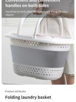 Cesta De Ropa De Plástico Plegable Gran Tamaño Para Baño Cesta De Almacenamiento Para Ropa Sucia De Hogar Con Pop up - details 1