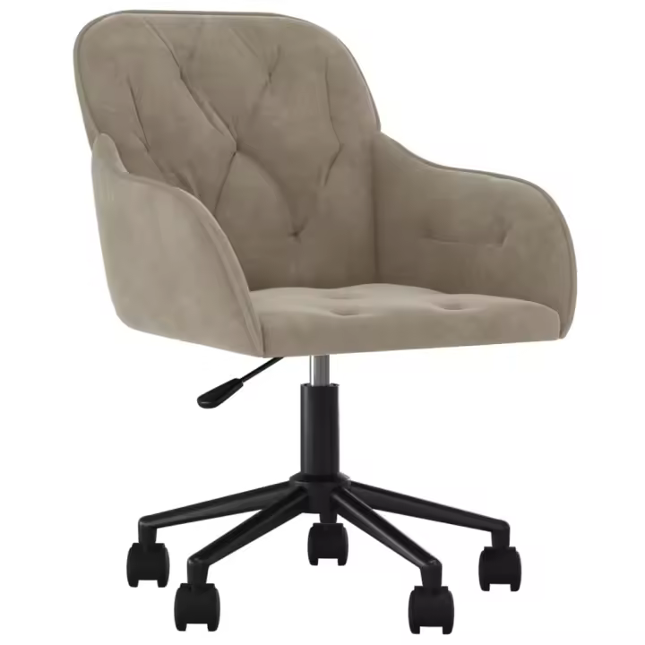 Silla de oficina de terciopelo gris - 1