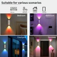 Lámpara De Pared Recargable LED Con Sensor De Movimiento Luz Nocturna RGB Gradient Ambiente Dimmable Magnética Luz De Escalera Interior - details 5