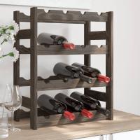 vidaXL Botellero para 16 botellas de madera de pino en color Natural/Gris/Negro y más - details 1