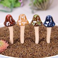 Juego De 4 Decoraciones De Jardín Coloridas En Cerámica Sombreros De Hongo Realistas No Desvanecientes Escultura De Toadstool - details 9