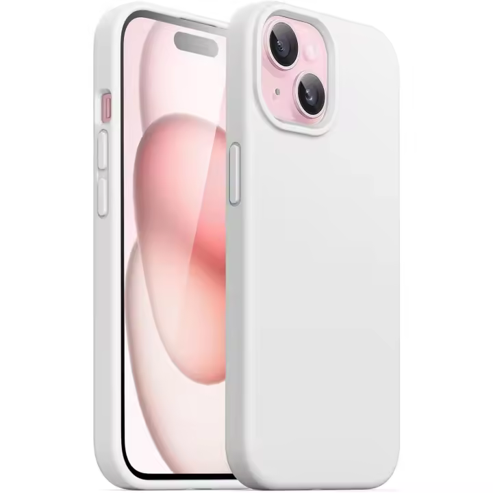 Funda de silicona para iPhone 15 DE 6,1 pulgadas, Funda Protector de cuerpo complete with tacto y sedoso, cubierta a prueba de Golpes (Blanca) - 1