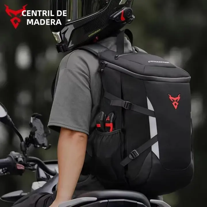 MOTOCENTRIC Mochila De Motocicleta 28L Impermeable Para Deportes Al Aire Libre Y Viajes De Negocios Con Capacidad Grande Para Casco Y Laptop - 1