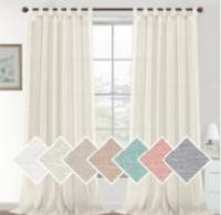 Cortinas de Lino para Salón,2 Piezas,Visillo Translúcido, Cortinas con Ojales modernos, Decorativas para Ventana, Habitación y D - details 1