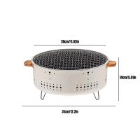 Parrilla Portátil De Acero Inoxidable Para Barbacoa Al Carbón Estilo Coreano Con Soporte Redondo Antideslizante Para Camping Al Aire Libre - details 10
