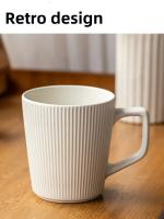 Taza De Cerámica Nórdica De 500ml Con Asa Para Café Leche Y Agua Color Sólido Y Rayado Uso Doméstico Y Oficina - details 1