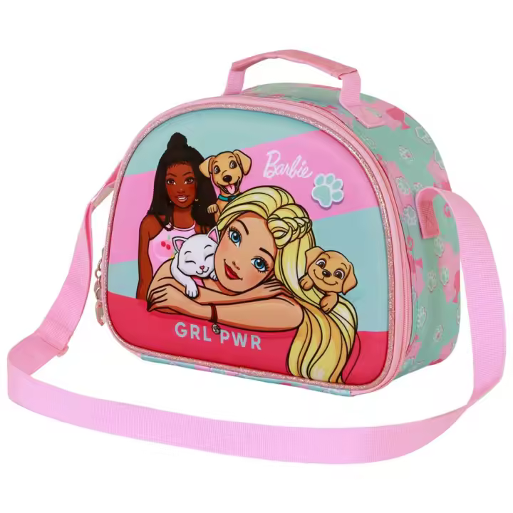 Barbie Pets Bolsa Portamerienda 3D, Rosa - 1