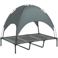 PawHut Cama Elevada para Mascotas Portátil con Toldo Extraíble Tela Transpirable al Aire Libre para Interior y Exterior 122x92x108 cm - details 0