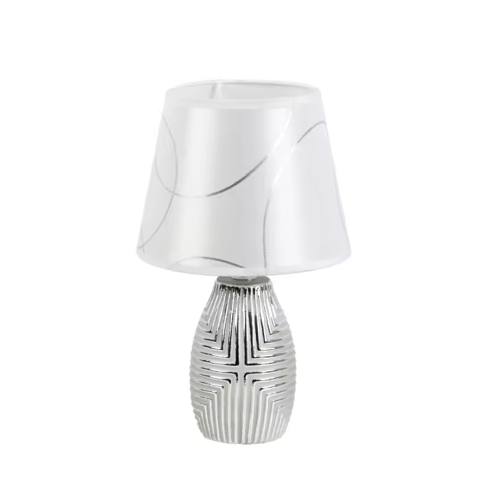 LAMPARA CERAMIC PLATEADA C/PANTALLA HM8521138 FIJALO - 1