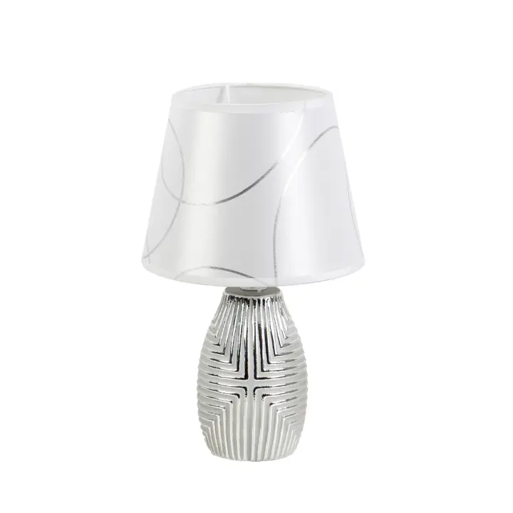 LAMPARA CERAMIC PLATEADA C/PANTALLA HM8521138 FIJALO - 1