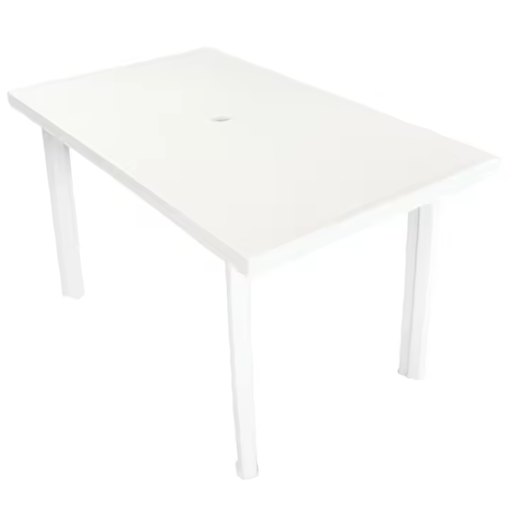 Mesa de Jardín de plástico Blanca 126x76x72 cm - 1
