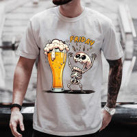 Camiseta De Verano Para Hombre Con Estampado De Calavera Divertida Talla Grande Estilo Casual Cuello Redondo Manga Corta - details 1