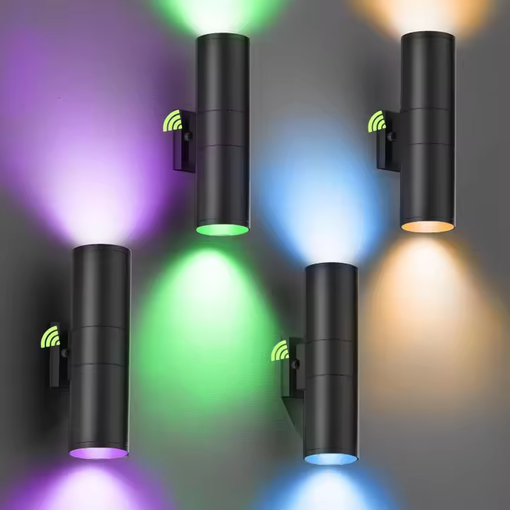 LED al aire libre lámpara de pared arriba y abajo lámpara de pared de una sola cabeza lámpara de pared de aluminio creativo redondo doble cabeza lámpara de pared - 1