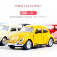 Coche De Acción Para Niños Modelo Vintage De Luna Con Puertas Abatibles En Metal Regalo Para Niños Juguete De Coche De Aluminio - details 0