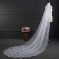 Velo De Novia Elegante Con Peine 3 Metros 1 Capa/2 Capas/3 Capas Blanco/Ivory Simplicidad Vestido De Novia Accesorios De Boda - details 5