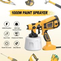 PISTOLA DE PULVERIZACIÓN eléctrica, aerógrafo con revestimiento de acero, pintura, 4 boquillas, adecuado para muebles, armario, valla, puerta de pared, obras de bricolaje, 1400ML - details 5