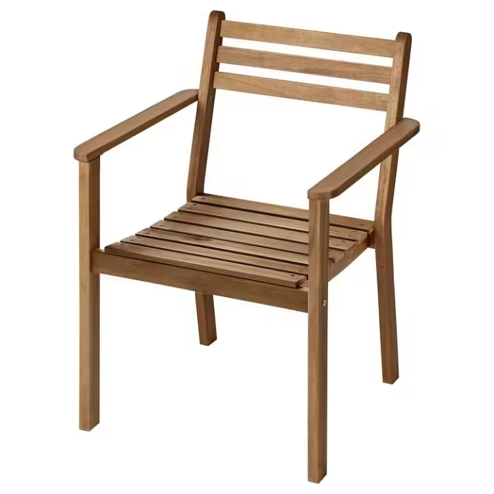 Silla jardín con reposabrazos Askholmen Ikea, marrón oscuro - 1