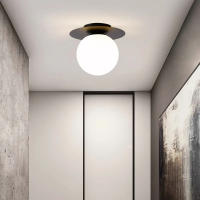 Lámpara De Techo LED Nórdica Sencilla Para Dormitorio Y Pasillo Iluminación Industrial De Acero Negro Y Acrílico G9 SinInterruptor Moderna Para Cocina Comedor Estudio Baño - details 6