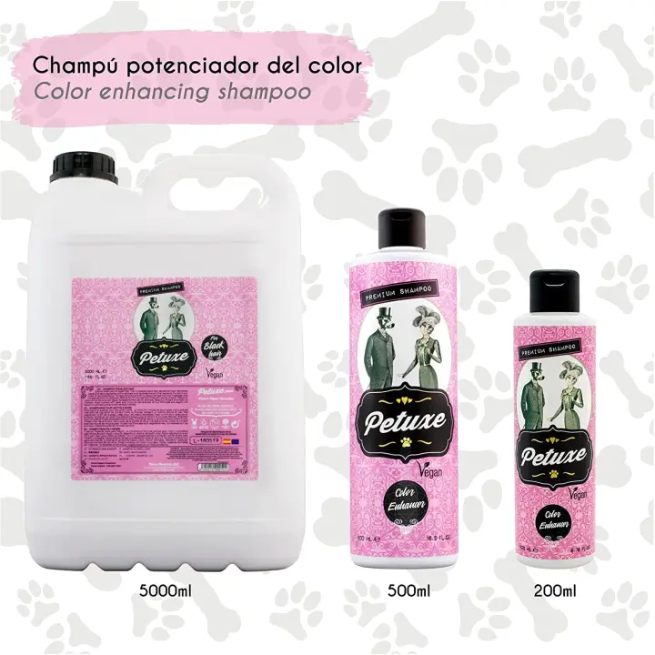 Champú para Perros y Gatos Petuxe Vegano potenciador del Color. Champú Vegano Perros. Champú Mascotas. Todas Las Razas. Lavante, hidratante y vitalizante. Aceite de Oliva ecológico - 1