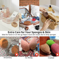 Organizador De Maquillaje De Silicona Ecológica Para Esponjas De Belleza Caja De Almacenamiento Portátil Multi-orificio Para Viajes - details 6