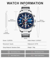 Reloj De Pulsera Deportivo Para Hombre CURREN Lujo Marca Nueva Cronógrafo Resistente Al Agua Con Fecha Relogio Masculino De Cuarzo - details 4