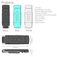 Nueva luz de lectura con clip para libro, luz nocturna con carga USB, lámpara de mesa con clip portátil, protección para los ojos, mini luz LED para libro con tarjeta - details 3