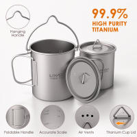 Set De Utensilios De Cocina De Titanio Lixada 750ml Olla 350ml Taza Con Tapa Mango Plegable Cuchara Plegable Para Camping - details 1