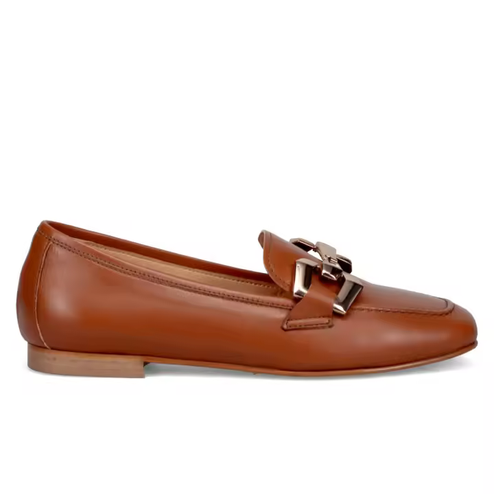Mocasín de Mujer Sangiorgio en Piel Napa Canela with horsebit Gold 841 _ NAPPA-LEATHER - 1
