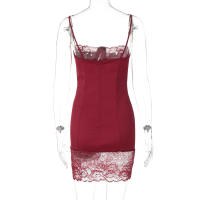 Vestido Mini Elegante De Verano Hugcitar 2024 Sin Mangas De Encaje Y Patchwork Espalda Descubierta Para Mujer Vestimenta Para Bodas Y Fiestas De Cumpleaños Estilo Y2K - details 12