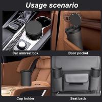Mini bote de basura para vehículo con tapa: 2 botes de basura portátiles para automóvil de 800 ml, para automóvil - details 1