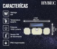 HYBEC - Focos LED Exterior Solares, Solar Lights Outdoor, Luz Solar exterior con sensor de movimiento, Luces Solares Exterior - details 1