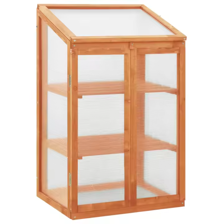 vidaXL Madera de Abeto Invernadero 60x45x100 cm Jardinero Plantas Patio Jardín Color Gris,  orange, y mas - 1