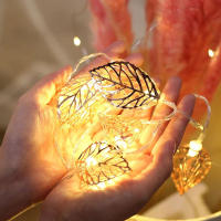 Guirnalda LED De 10/20 Luces Para Navidad Y Día De San Valentín Poder De Batería Estilo Hoja Decoración Para Sala De Estar Jardín - details 1