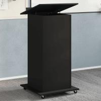 vidaXL Atril con ruedas y cajón madera ingeniería hormigón 55x55x107cm en color Gris hormigón/Negro/Gris sonoma y más - details 1
