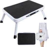 ARISE SHOP-Taburete plegable de metal con escalera portátil de 1 escalón, taburete plegable antideslizante con plataforma de goma antideslizante, taburetes de capacidad de 330 libras para adultos, niños, cocina, inodoro, baño, campamento, oficina, - details 2