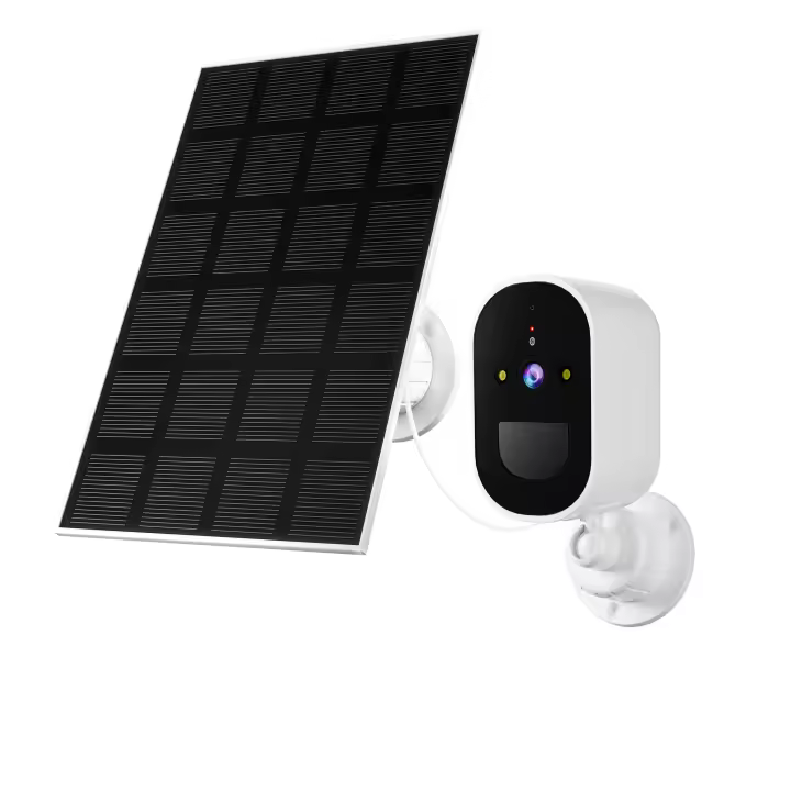 Cámara Solar IP para Seguridad 2MP con Panel Solar, Visión Nocturna IR, Detección PIR, Audio Bidireccional, WiFi, Detección de Movimiento PIR, Almacenamiento 128GB, ONVIF, H.265AI, Monitoreo Remoto iOS/Android, IP66, para Interior y Exterior - 1