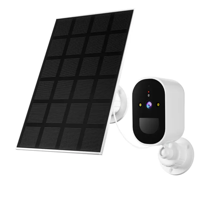 Cámara Solar IP para Seguridad 2MP con Panel Solar, Visión Nocturna IR, Detección PIR, Audio Bidireccional, WiFi, Detección de Movimiento PIR, Almacenamiento 128GB, ONVIF, H.265AI, Monitoreo Remoto iOS/Android, IP66, para Interior y Exterior - 1