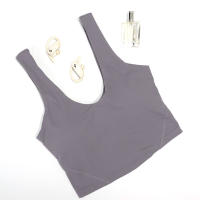 Sujetador De Deporte Para Yoga En Color Sólido De Alta Calidad Con Diseño U Para Mujeres Transpirable Tejido De Níquel - details 8