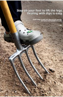 Pala De Jardín De Acero De Mánganeso Para Suelo Suave Herramienta De Agricultura Con Cuatro Dientes Para Desbrozar Y Girar Tierra Manual - details 13