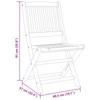 vidaXL Set de comedor de jardín plegable 3 pzas madera maciza acacia - details 7